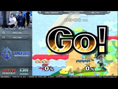 GHQ Weekly [2/28/16] - ME | Vro (Marth) vs. GHQ  | Markow (Fox) - Loser's Semis