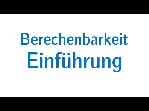 Berechenbarkeit #01 - Einführung