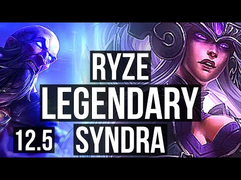 RYZE vs SYNDRA (MID) | 17/0/4, Legendary | KR Master | 12.5