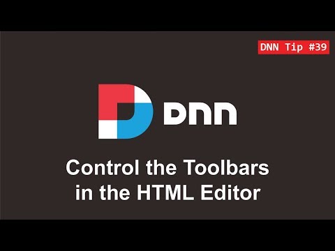 39. Control the Toolbars in the HTML Editor - DNN Tip of The Week