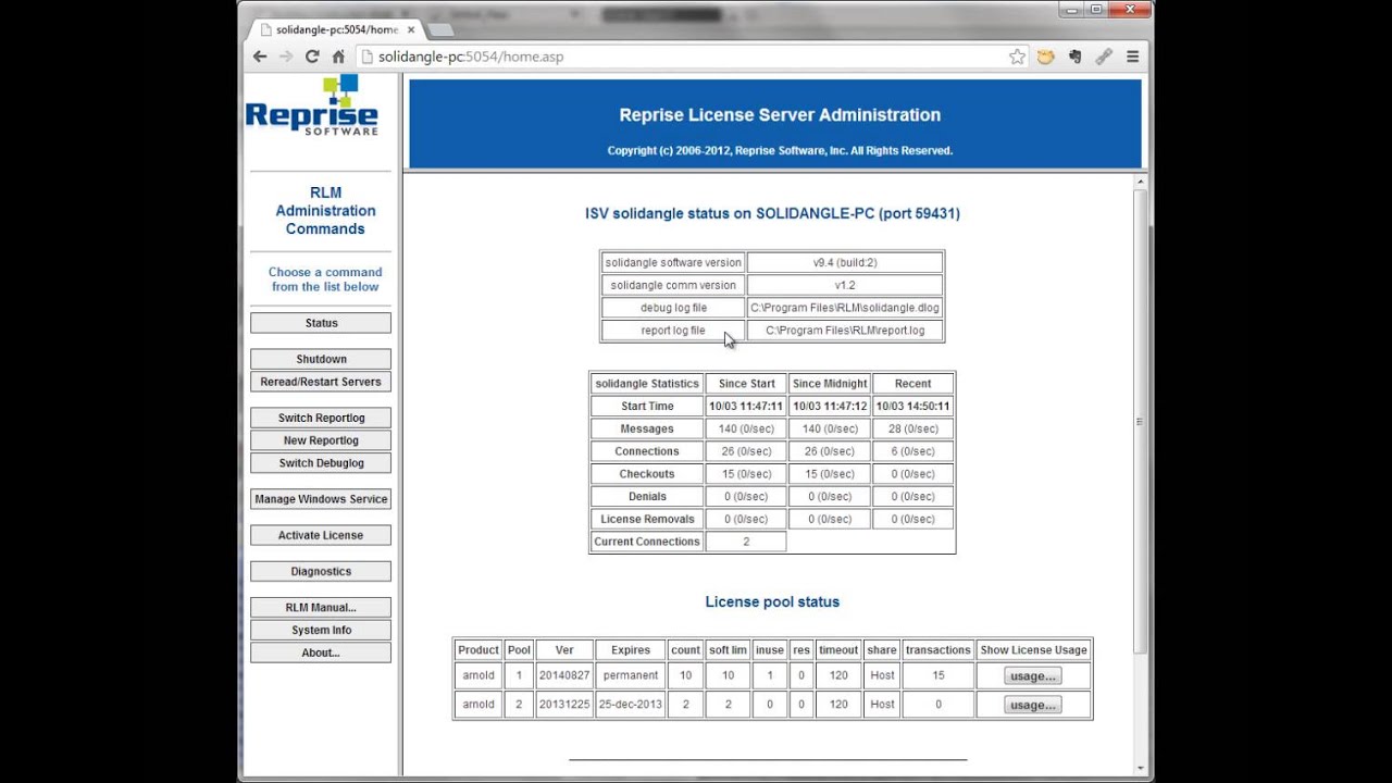 RLM Web Admin walkthrough