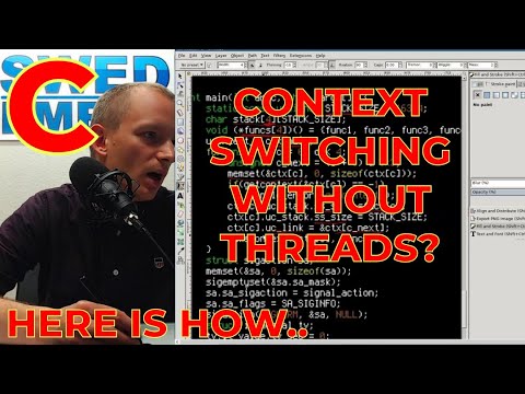 Learn C by example: How to context switch without threading library (makecontext, swapcontext)