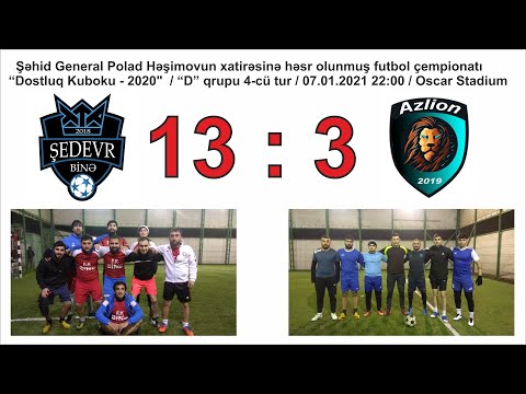 "Dostluq Kuboku - 2020" / "D" qrupu / Şedevr Binə 13 : 3 Azlion ( 07.01.2021 )