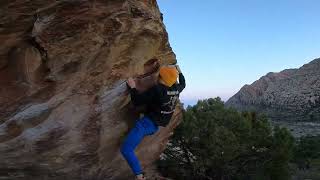 Video thumbnail of Down the Line, V8. Red Rocks