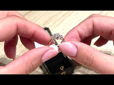 New! Modern 18ct White Gold, 1.00ct Diamond Trilogy Ring