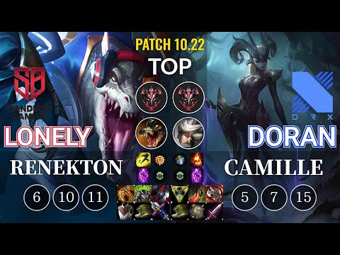 SB Lonely Renekton vs DRX Doran Camille Top - KR Patch 10.22