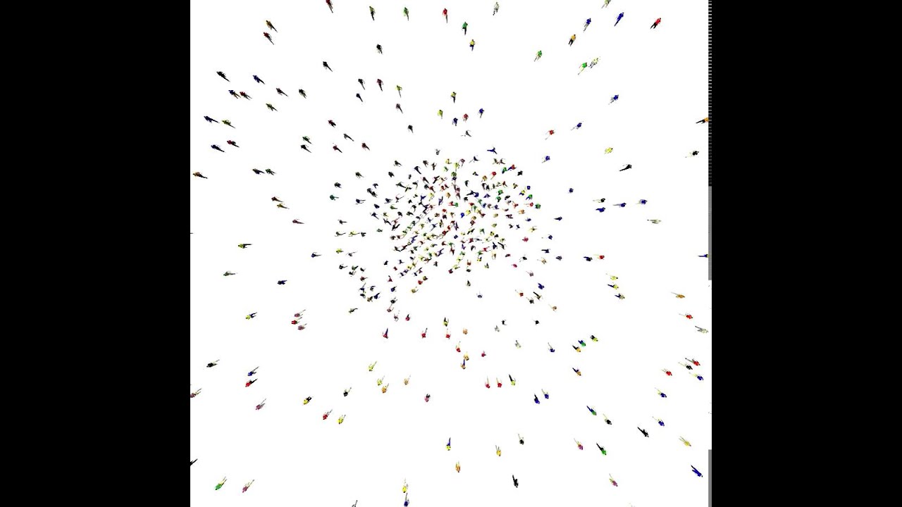 1000 Agents Antipodal Circle