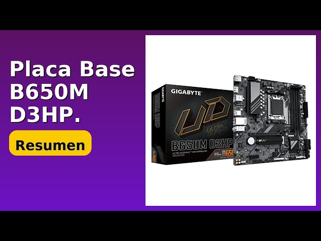 Vídeo relacionado con GIGABYTE B650M D3HP Placa Base - AMD Ryzen Serie 9000, VRM de 5+2+2 Fases, hasta 7600 MHz DDR5 (OC), 2xPCIe 4.0 M.2, LAN 2,5 GbE, USB 3.2 Gen 1