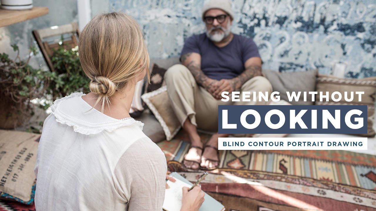 Seeing Without Looking - Blind Contour Portraits by Allison Kunath