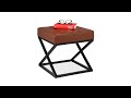 Tabouret en similicuir Noir - Marron - Bois manufacturé - Métal - Matière plastique - 41 x 41 x 41 cm