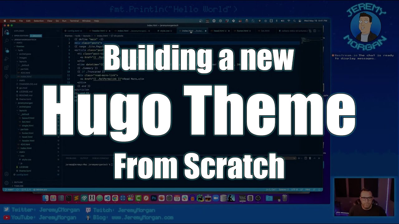 LIVE: #JAMSTACK - Building a Hugo Theme from Scratch