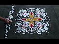 Diwali Special Deepam Rangoli| 7x1 Dots Small Diwali Muggulu|Deepavali KolamDesign With Side Borders