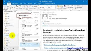 How to show or hide folder list view in Outlook