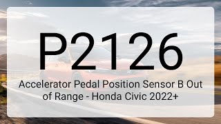 Meaning of OBD p2126