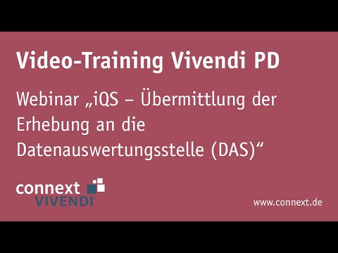 Webinar "iQS – Übermittlung der Erhebung an die Datenauswertungsstelle (DAS)"
