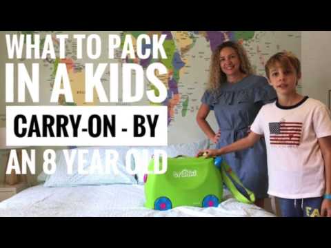 What to pack in kids carry-on Trunki bag by an 8 year old