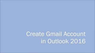 Setup google Account in Outlook