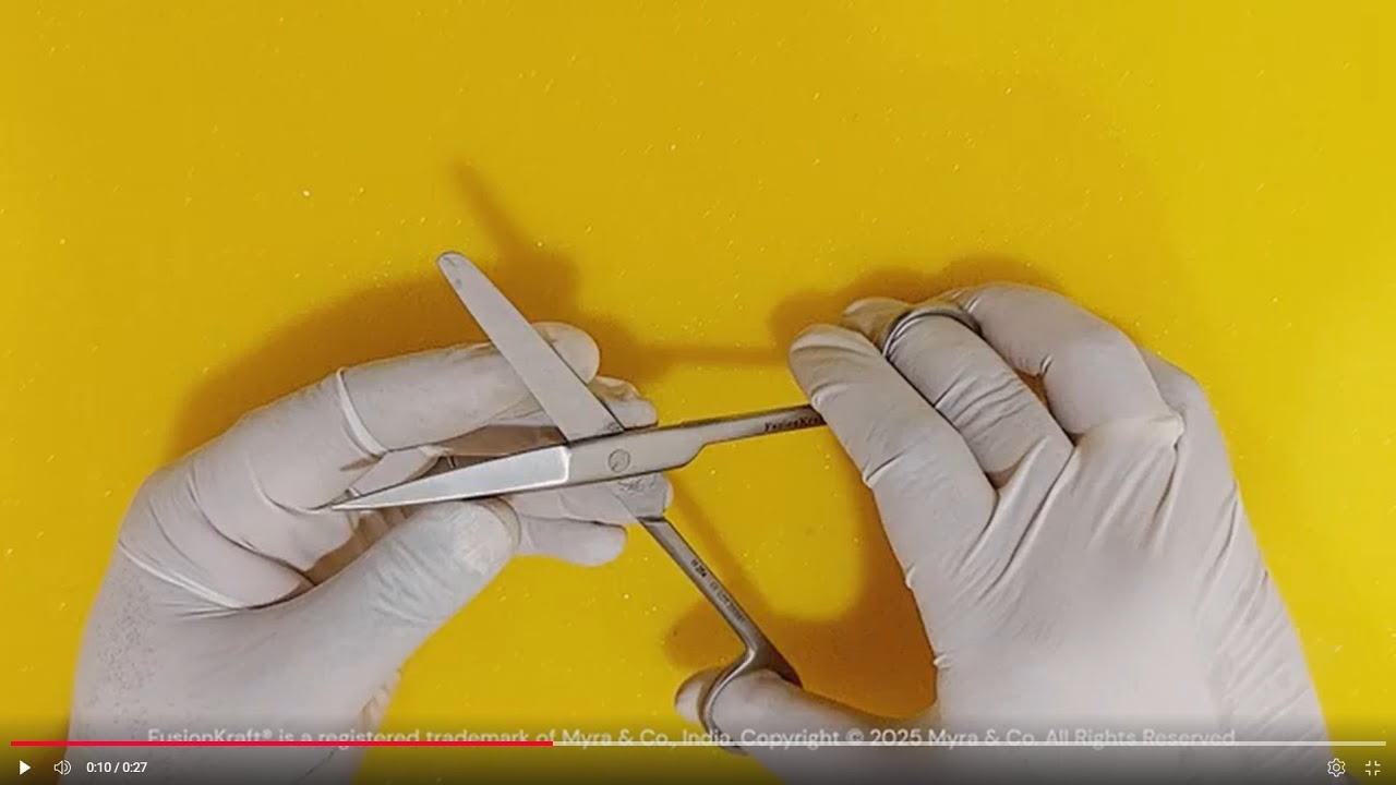 FusionKraft Operating/Dressing Scissors, Sharp/Blunt Tips, Straight Blades, 6