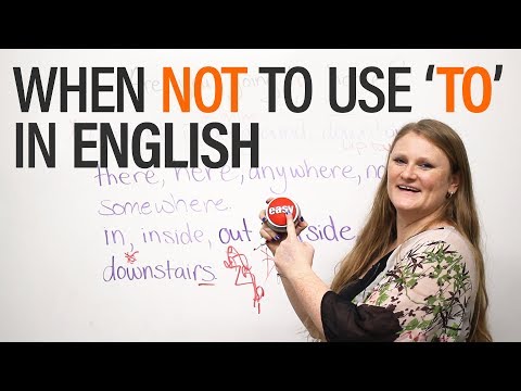 When NOT to use 'to' in English