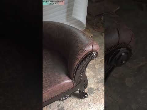 3 seater teak wood sofa