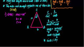 The Law of Sines SSA no triangle