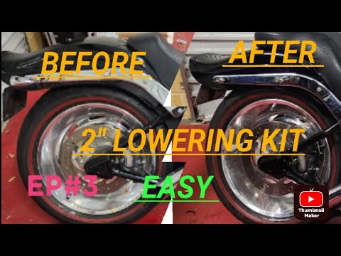 PART 3- 2007 HARLEY DAVIDSON - "EASY" HOW TO LOWER HARLEY SOFTAIL STANDARD - NO SHOCK REMOVAL