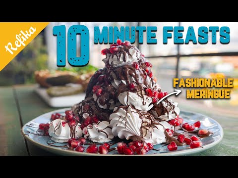 10 Minutes Feast Challange! ✌️Make Easy Turkish Pide/ Kumru mash up & Fancy Meringue❗️