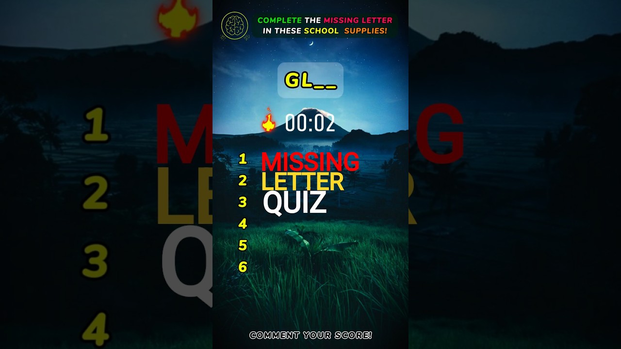 School supply - Missing letter quiz  Part 1