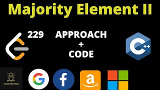 YouTube video 'Majority Element II LeetCode | Leetcode 229 | N/3 repeat | Leetcode September Challenge'