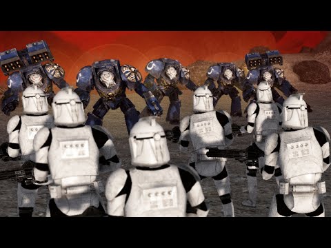 5 Terminators (Warhammer 40K) vs 50 Clones (Star Wars)
