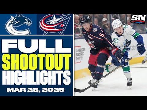 Vancouver Canucks at Columbus Blue Jackets | FULL Shootout Highlights - March 28, 2025