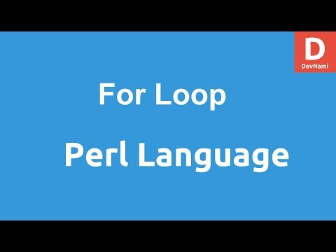 Perl Programming For Loop