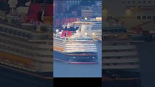 Wonderful arrival as Disney cruise ship finishes a great vacation in a crowded port