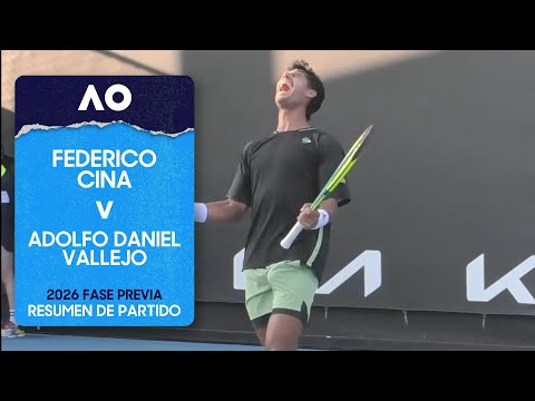 Federico Cina v Adolfo Daniel Vallejo Resumen con IA | Australian Open 2026 Fase Previa