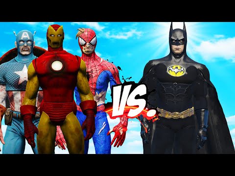 BATMAN VS TEAM ZOMBIES (SPIDER-MAN, CAPTAIN AMERICA, IRON MAN) - EPIC SUPERHEROES WAR