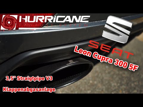 Seat Leon Cupra 300 5F - 3,5" Straightpipe V3 Klappenabgasanlage - Hurricane Exhaust