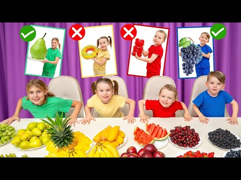 Kinder wählen leckere und gesunde Süßigkeiten | Gesunde Ernährung für Kinder