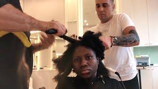 😱 I WENT TO Professional Hair Salon In Turkey To Get my NATURAL HAIR Done