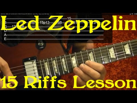 Led Zeppelin - 15 Great Riffs - Guitar Lesson Video