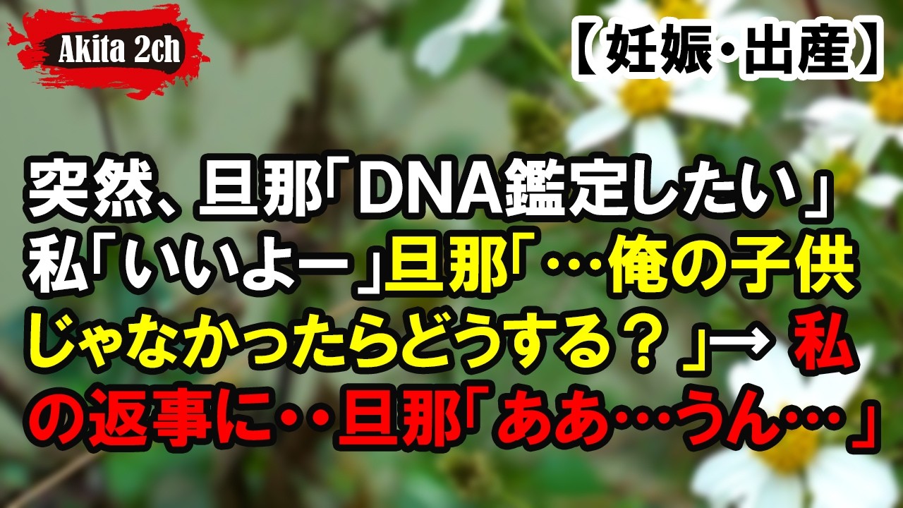 突然、旦那「ＤＮＡ鑑定したい」【AKITA 2ch】