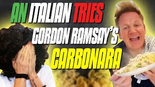 An Italian Tries Gordon Ramsay's Carbonara Recipe | 10 Minute Spaghetti Alla Carbonara