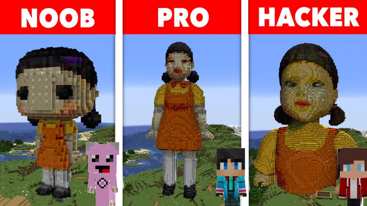 NOOB VS PRO VS HACKER Minecraft Pixel art✨Squid Game