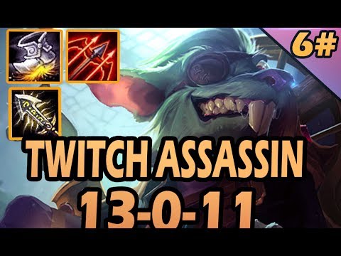 #6 Op Twitch Assassin vs Caitlyn ADC Full Gameplay  -  s7 league Of Legends