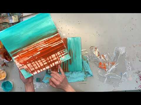 Impressive abstract acrylic painting techniques - casting - layer painting beginners
