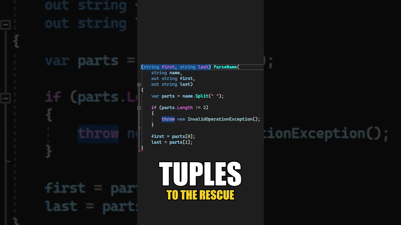 Solve Drawbacks Of Out Parameters With Tuples In C# #shorts
