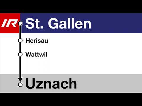 SOB Ansagen • IR Voralpen-Express • Uznach – St. Gallen (Bauarbeiten)
