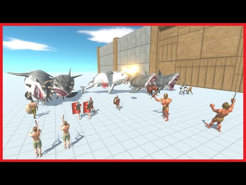 5x MUTANT MEGALODON VS 2x FACTIONS - ANIMAL REVOLT BATTLE SIMULATOR