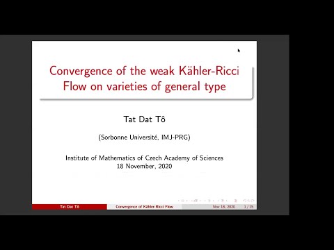 Convergence of the Kähler-Ricci flow on varieties of general type-Tat Dat To (Paris VI) PHK 18.11.20