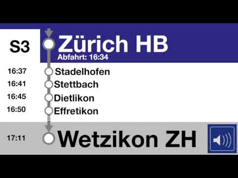 ZVV-Ansagen | Begrüßungsansage der S3 Nach Wetzikon ZH