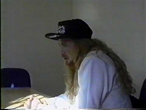 Megadeth -Dave Mustaine being interviewed (11 of 12) at Raw magazine (London, England, 1990)